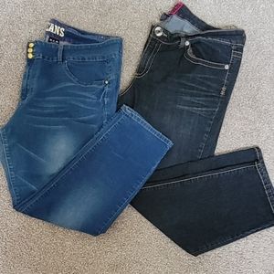 2 pairs of straight leg jeans
